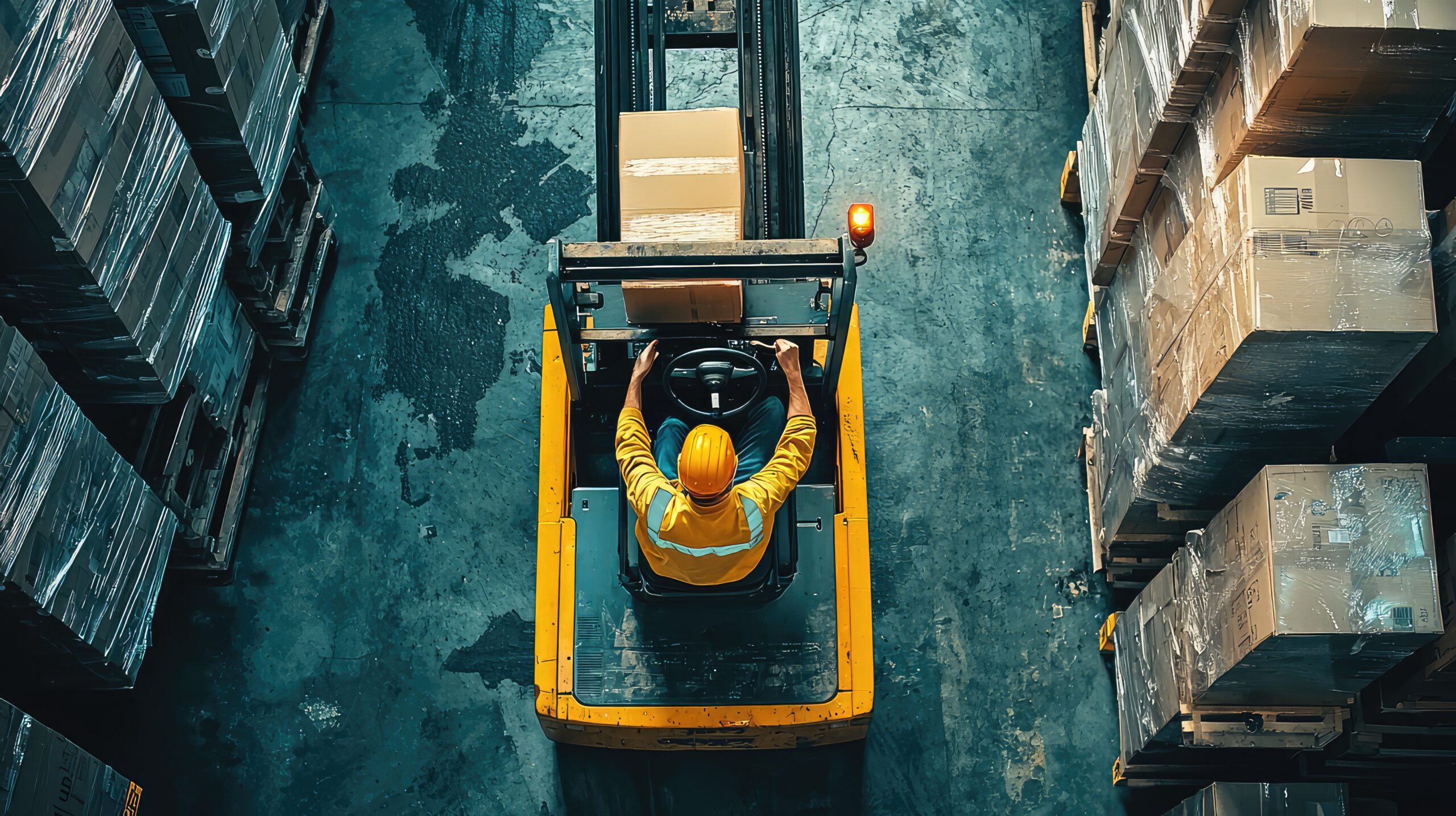 A warehouse worker driving a forklift, carefully moving heavy boxes (high quality stock photos) --ar 16:9 --quality 2 --v 6.1 Job ID: 06be0f9b-538a-4278-8f58-e3e864c574b1